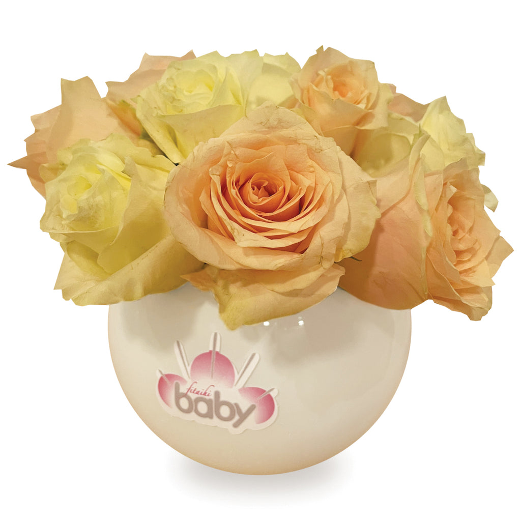 Peach and Yellow Roses bouquet - Baby Fitaihi