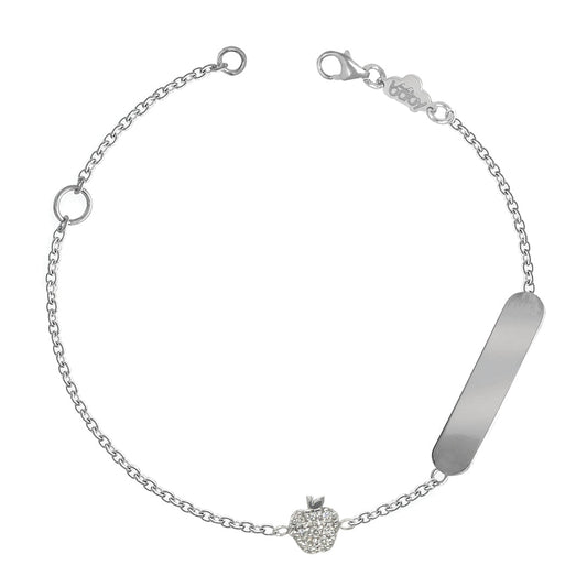 Apple shape White Gold & Diamond Bracelet - Baby FitaihiApple shape White Gold & Diamond Bracelet