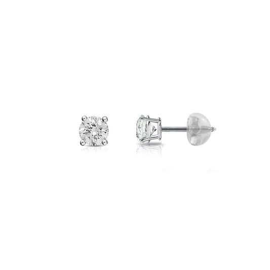 Baby Solitaire Diamond Earrings - Baby FitaihiBaby Solitaire Diamond Earrings