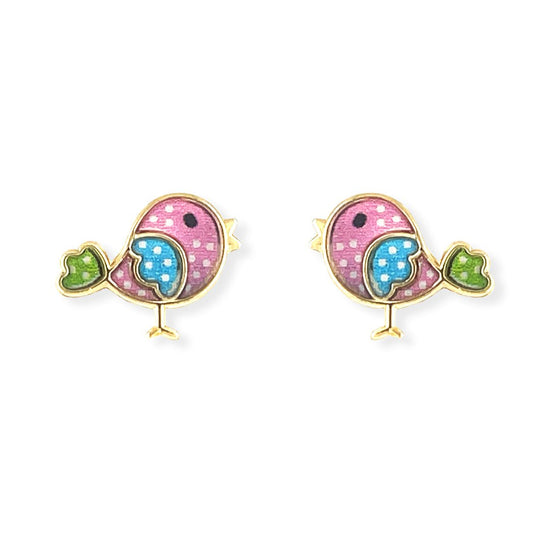 Bird Shape Gold Earrings - Baby FitaihiBird Shape Gold Earrings