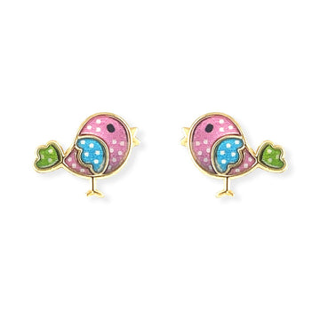 Bird Shape Gold Earrings - Baby FitaihiBird Shape Gold Earrings