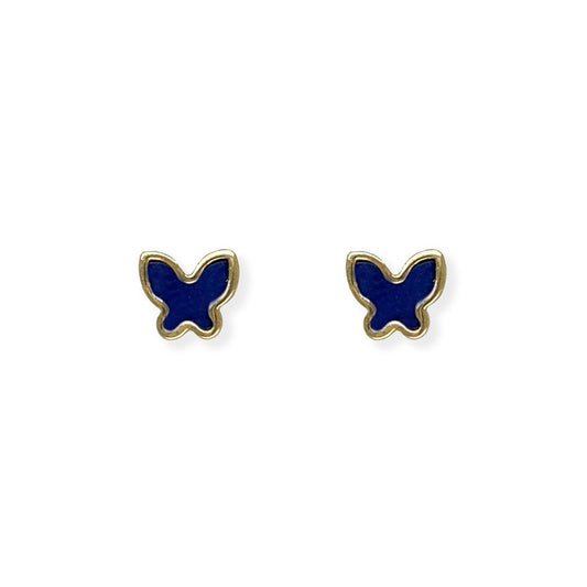 Blue Butterfly Shape Gold Earrings - Baby FitaihiBlue Butterfly Shape Gold Earrings