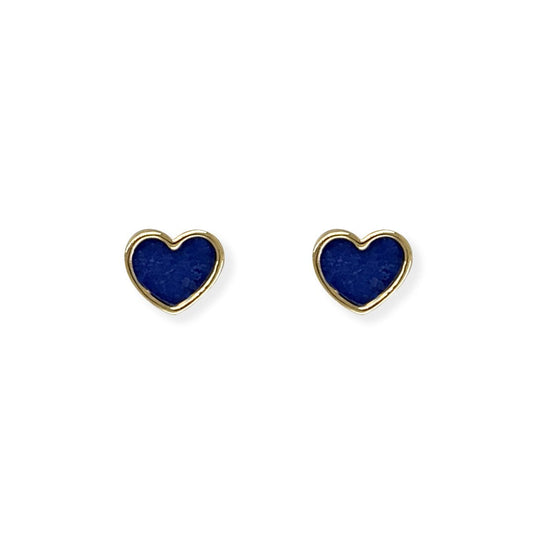 Blue Heart Shape Gold Earrings - Baby FitaihiBlue Heart Shape Gold Earrings