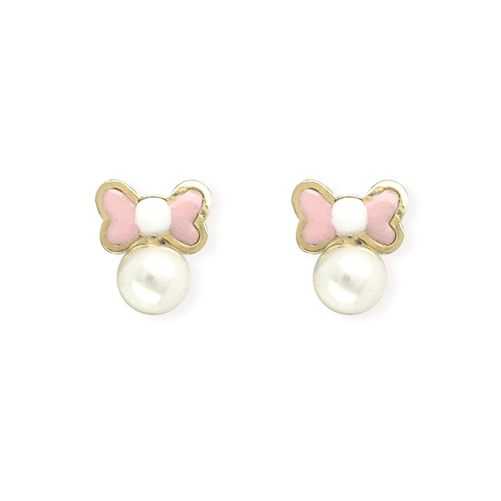 Bow & Pearl Earrings - Baby FitaihiBow & Pearl Earrings