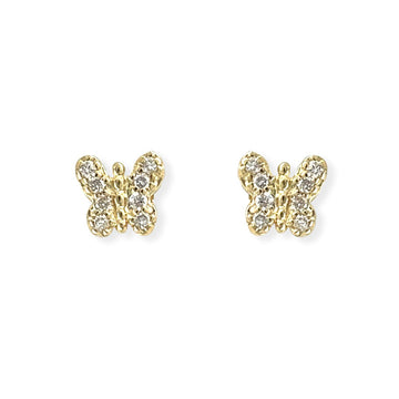 Butterfly Shape Gold an Diamond Earrings - Baby FitaihiButterfly Shape Gold an Diamond Earrings