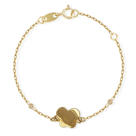 Butterfly Shape Gold & Diamond Bracelet - Baby FitaihiButterfly Shape Gold & Diamond Bracelet