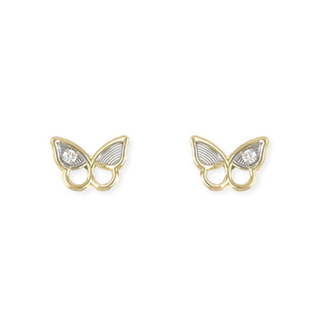 Butterfly Shape Gold & Diamond Earrings - Baby FitaihiButterfly Shape Gold & Diamond Earrings