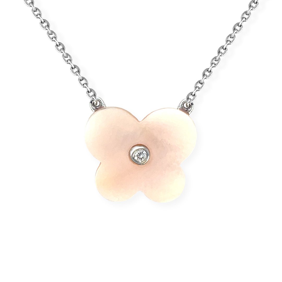 Butterfly Shape Gold & Diamond Necklace - Baby FitaihiButterfly Shape Gold & Diamond Necklace