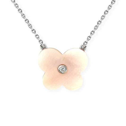 Butterfly Shape Gold & Diamond Necklace - Baby FitaihiButterfly Shape Gold & Diamond Necklace