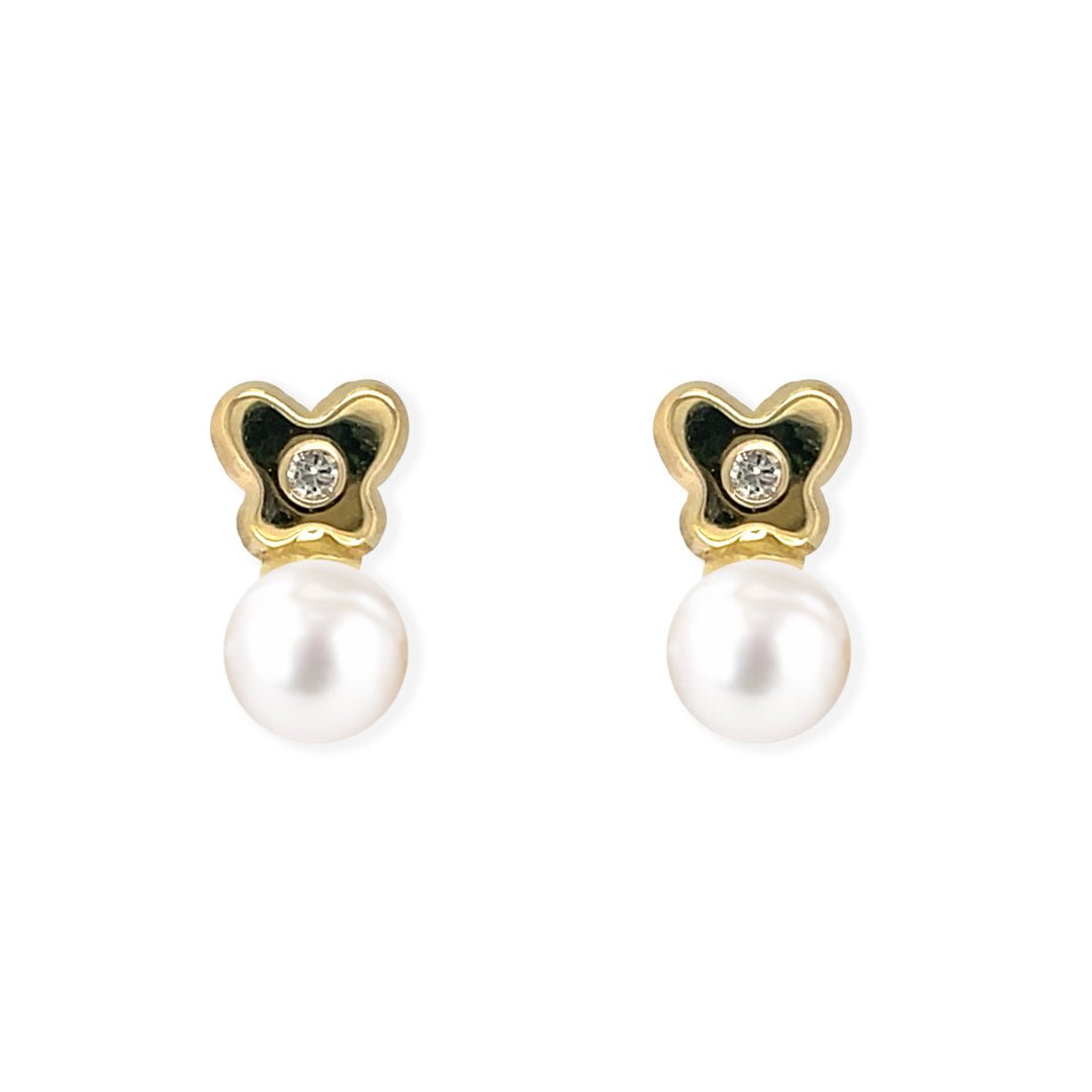 Butterfly shape Pearl Earing - Baby FitaihiButterfly shape Pearl Earing