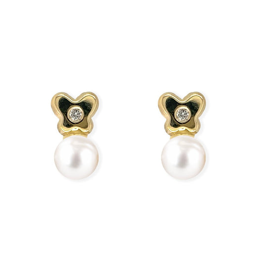 Butterfly shape Pearl Earing - Baby FitaihiButterfly shape Pearl Earing