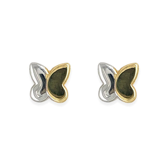 Butterfly Yellow and white Gold Earrings - Baby FitaihiButterfly Yellow and white Gold Earrings