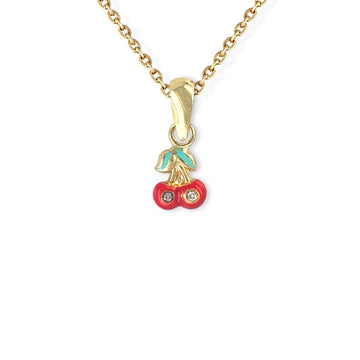 Cherry Gold & Diamond Necklace - Baby FitaihiCherry Gold & Diamond Necklace