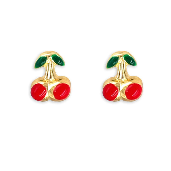 Cherry Gold Earrings - Baby FitaihiCherry Gold Earrings