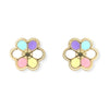 Colorful Enameled Flower shape Gold Earrings - Baby FitaihiColorful Enameled Flower shape Gold Earrings