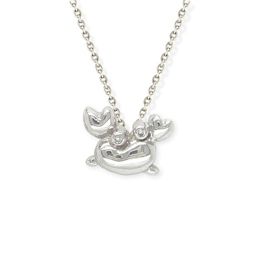 Crab Shape Gold & Diamond Necklace - Baby FitaihiCrab Shape Gold & Diamond Necklace