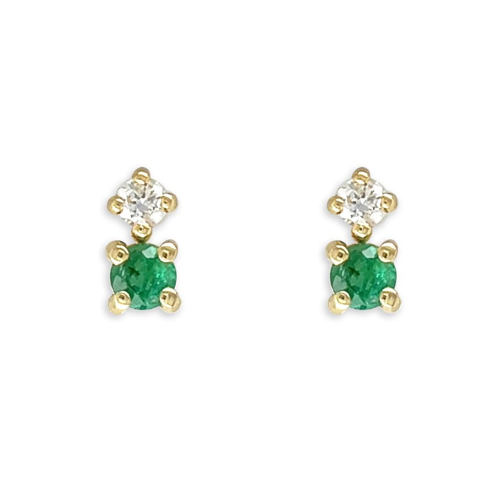 Diamond And Emerald Earrings - Baby FitaihiDiamond And Emerald Earrings