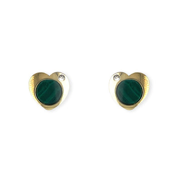 Diamond and Malachite Earrings - Baby FitaihiDiamond and Malachite Earrings