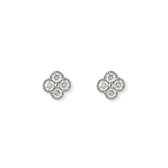 Diamond Flower Earrings - Baby FitaihiDiamond Flower Earrings