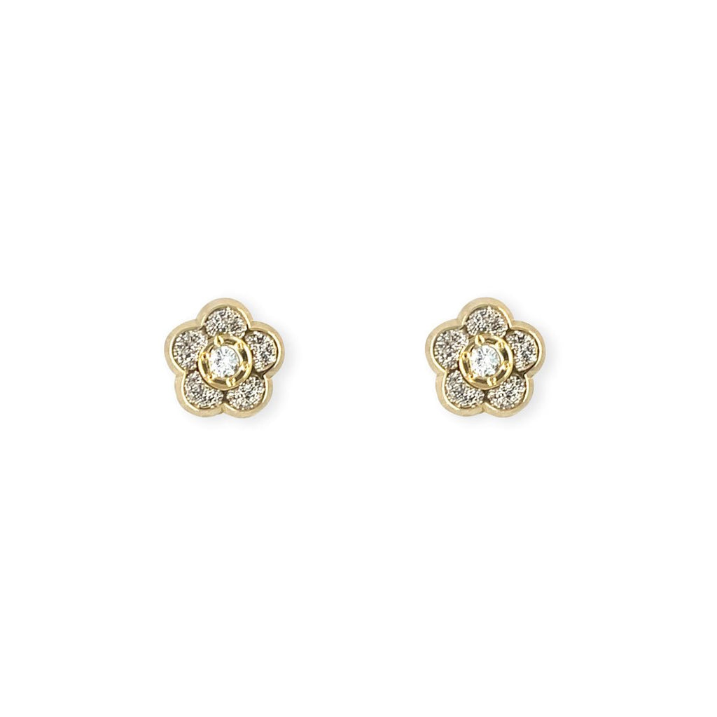 Diamond Flower Earrings - Baby FitaihiDiamond Flower Earrings