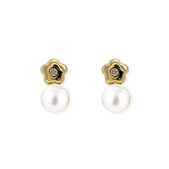 Diamond Pearl Earrings - Baby FitaihiDiamond Pearl Earrings