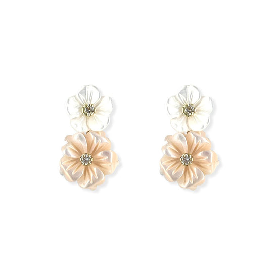 Double Floral Diamond Earrings - Baby FitaihiDouble Floral Diamond Earrings