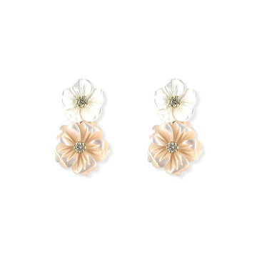 Double Floral Diamond Earrings - Baby FitaihiDouble Floral Diamond Earrings