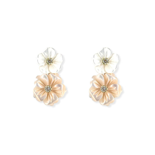 Double Floral Diamond Earrings - Baby FitaihiDouble Floral Diamond Earrings