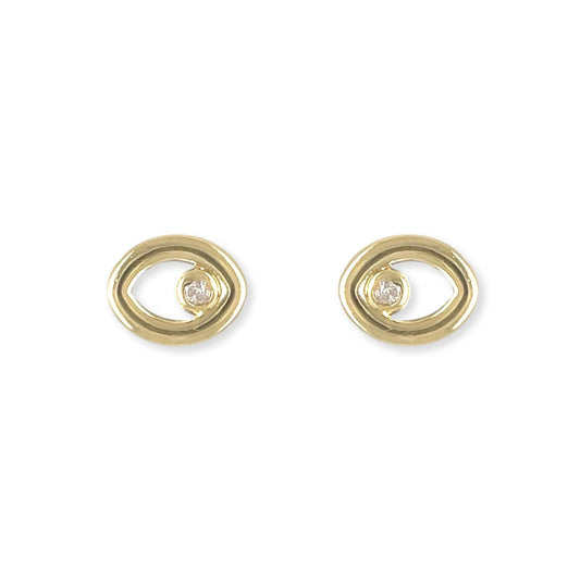 Eye Shape Gold & Diamond Earrings - Baby FitaihiEye Shape Gold & Diamond Earrings