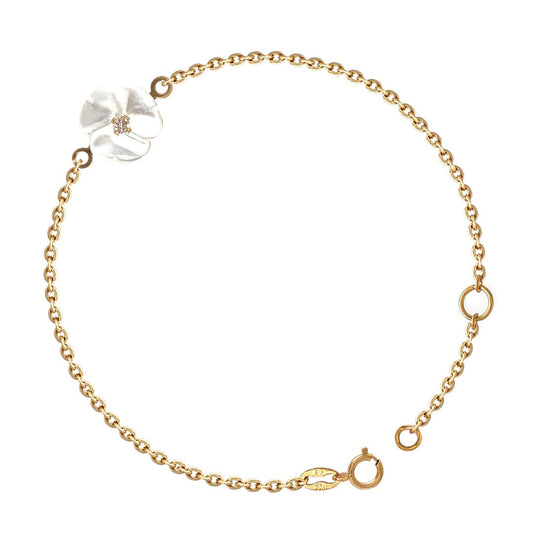 Floral Gold and Diamond Bracelet - Baby FitaihiFloral Gold and Diamond Bracelet