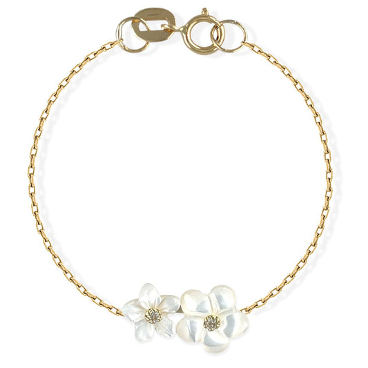 Floral Gold & Diamond Bracelet - Baby FitaihiFloral Gold & Diamond Bracelet