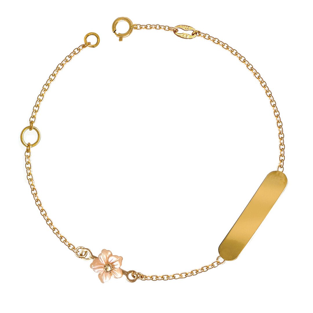 Floral Gold & Diamond Bracelet - Baby FitaihiFloral Gold & Diamond Bracelet