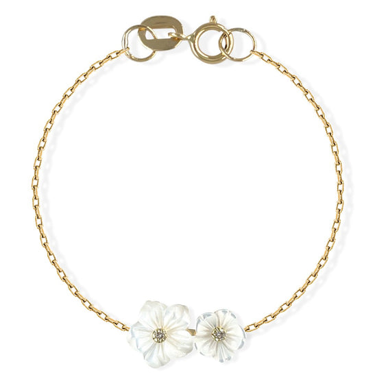 Floral Gold & Diamond Bracelet - Baby FitaihiFloral Gold & Diamond Bracelet