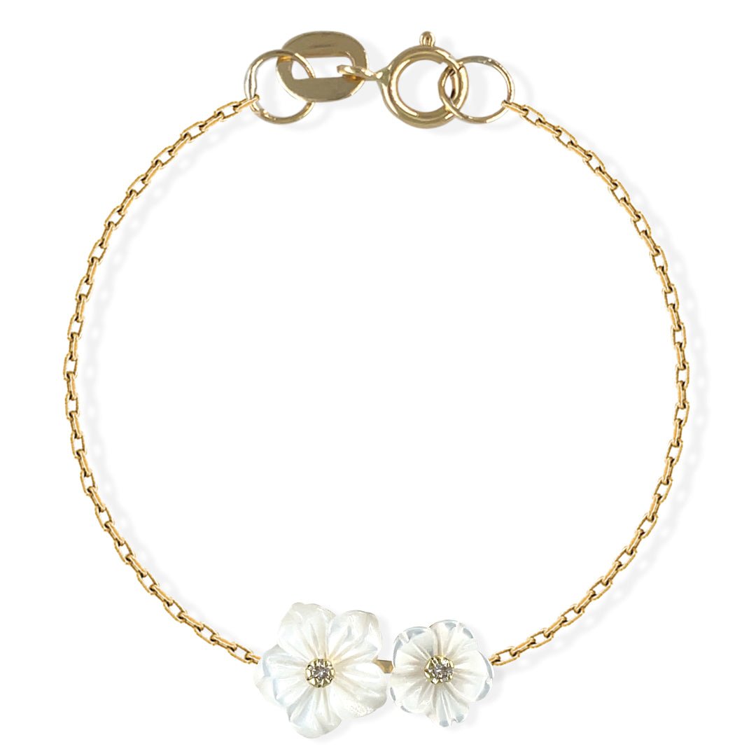 Floral Gold & Diamond Bracelet - Baby FitaihiFloral Gold & Diamond Bracelet