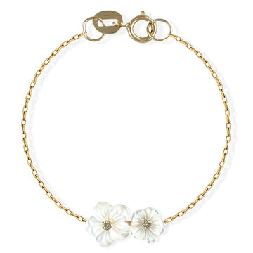 Floral Gold & Diamond Bracelet - Baby FitaihiFloral Gold & Diamond Bracelet
