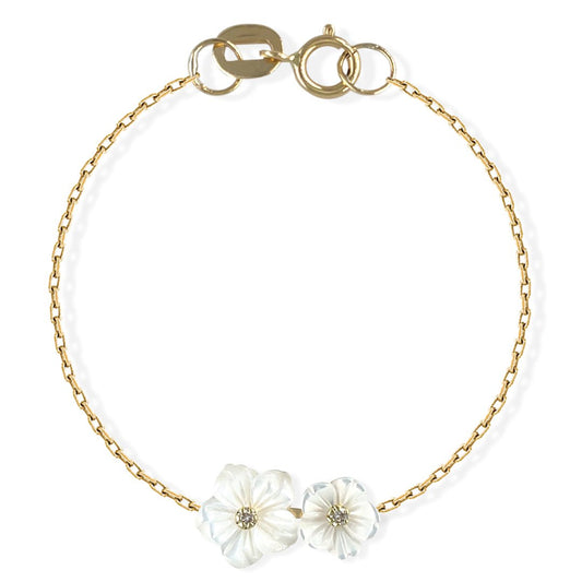 Floral Gold & Diamond Bracelet - Baby FitaihiFloral Gold & Diamond Bracelet