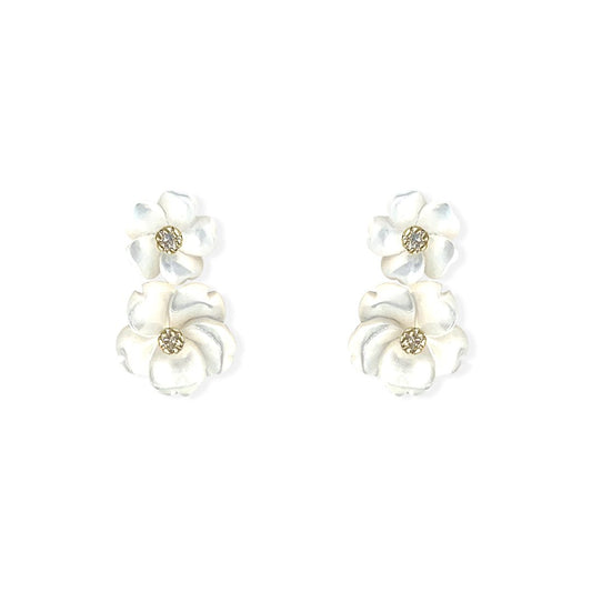 Floral Gold & Diamond Earrings - Baby FitaihiFloral Gold & Diamond Earrings