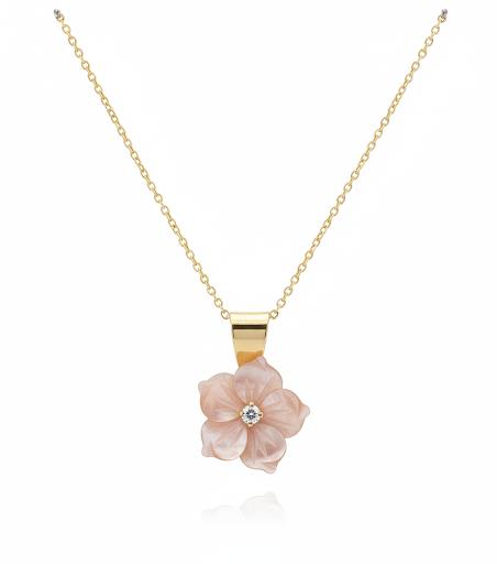 Floral Gold & Diamond Necklace - Baby FitaihiFloral Gold & Diamond Necklace