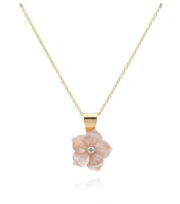 Floral Gold & Diamond Necklace - Baby FitaihiFloral Gold & Diamond Necklace