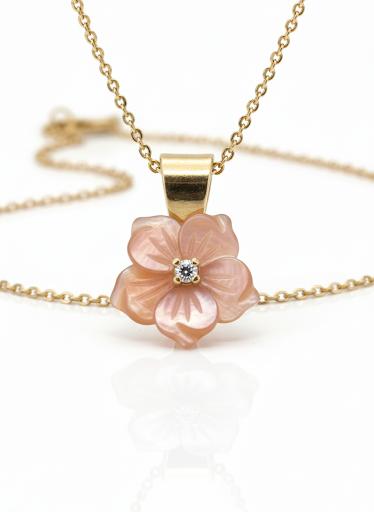Floral Gold & Diamond Necklace - Baby FitaihiFloral Gold & Diamond Necklace