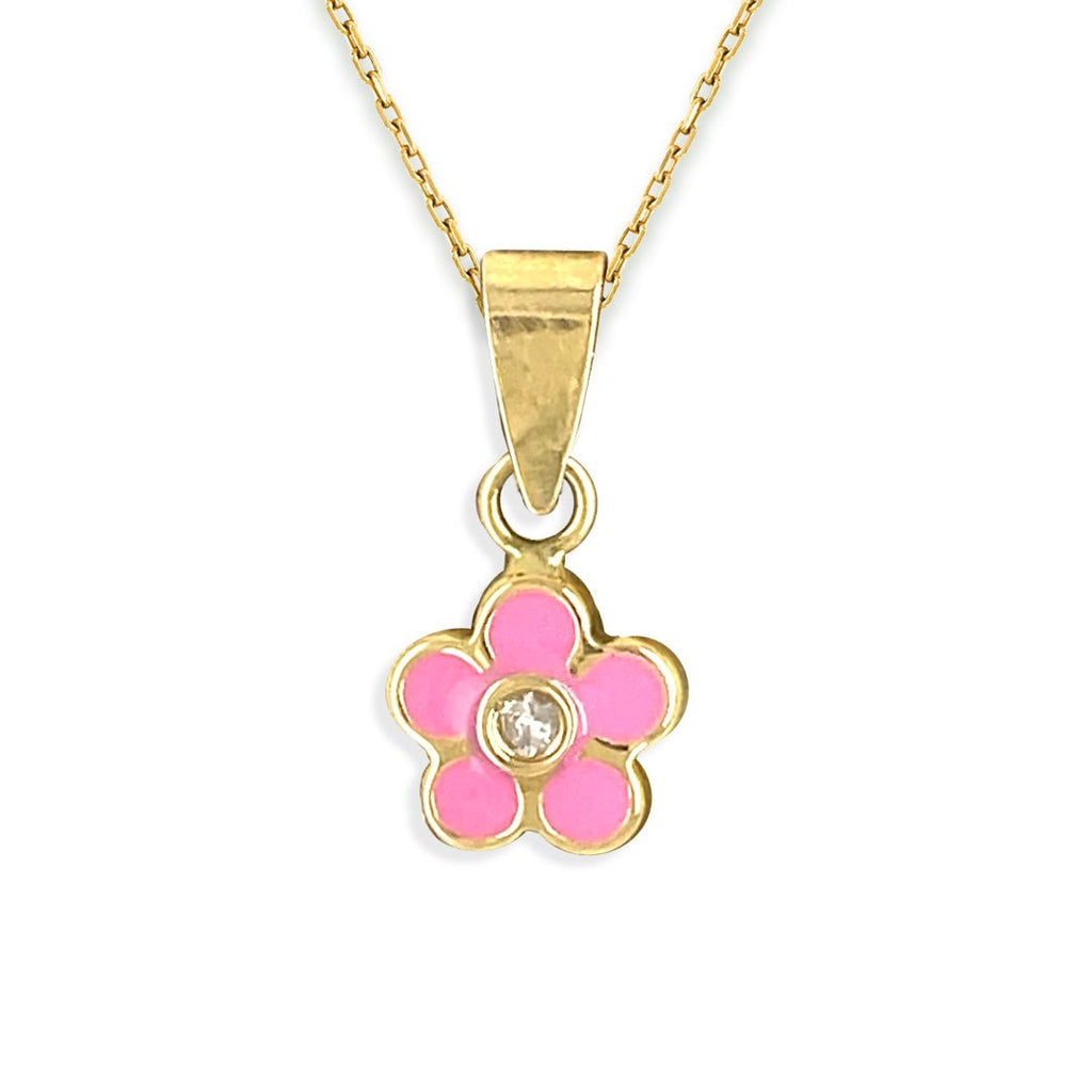 Flower Gold and Diamond Necklace - Baby FitaihiFlower Gold and Diamond Necklace