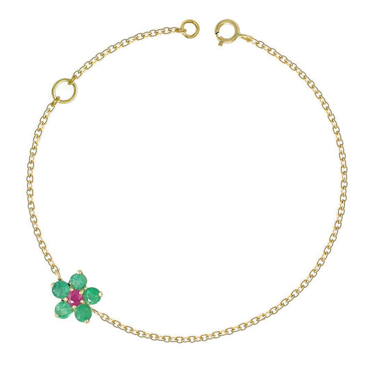 Flower shape Emerald Bracelet - Baby FitaihiFlower shape Emerald Bracelet