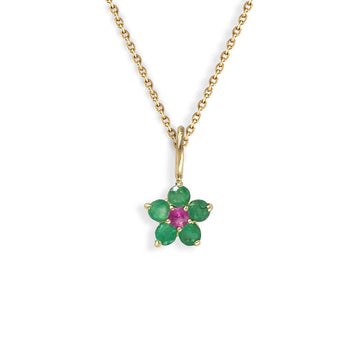 Flower shape Emerald Necklace - Baby FitaihiFlower shape Emerald Necklace