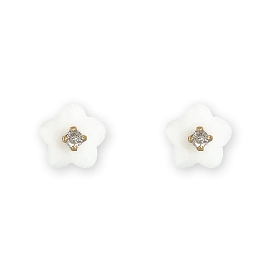 Flower shape Gold an Diamond Earrings - Baby FitaihiFlower shape Gold an Diamond Earrings