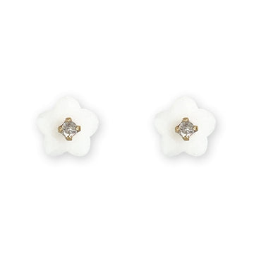 Flower shape Gold an Diamond Earrings - Baby FitaihiFlower shape Gold an Diamond Earrings