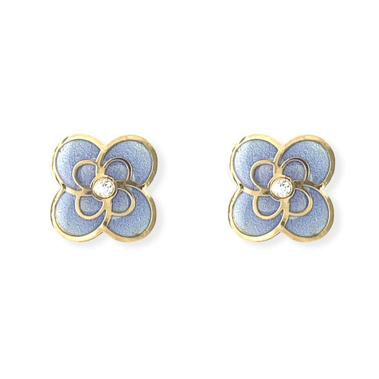 Flower shape Gold an Dimond Earrings - Baby FitaihiFlower shape Gold an Dimond Earrings