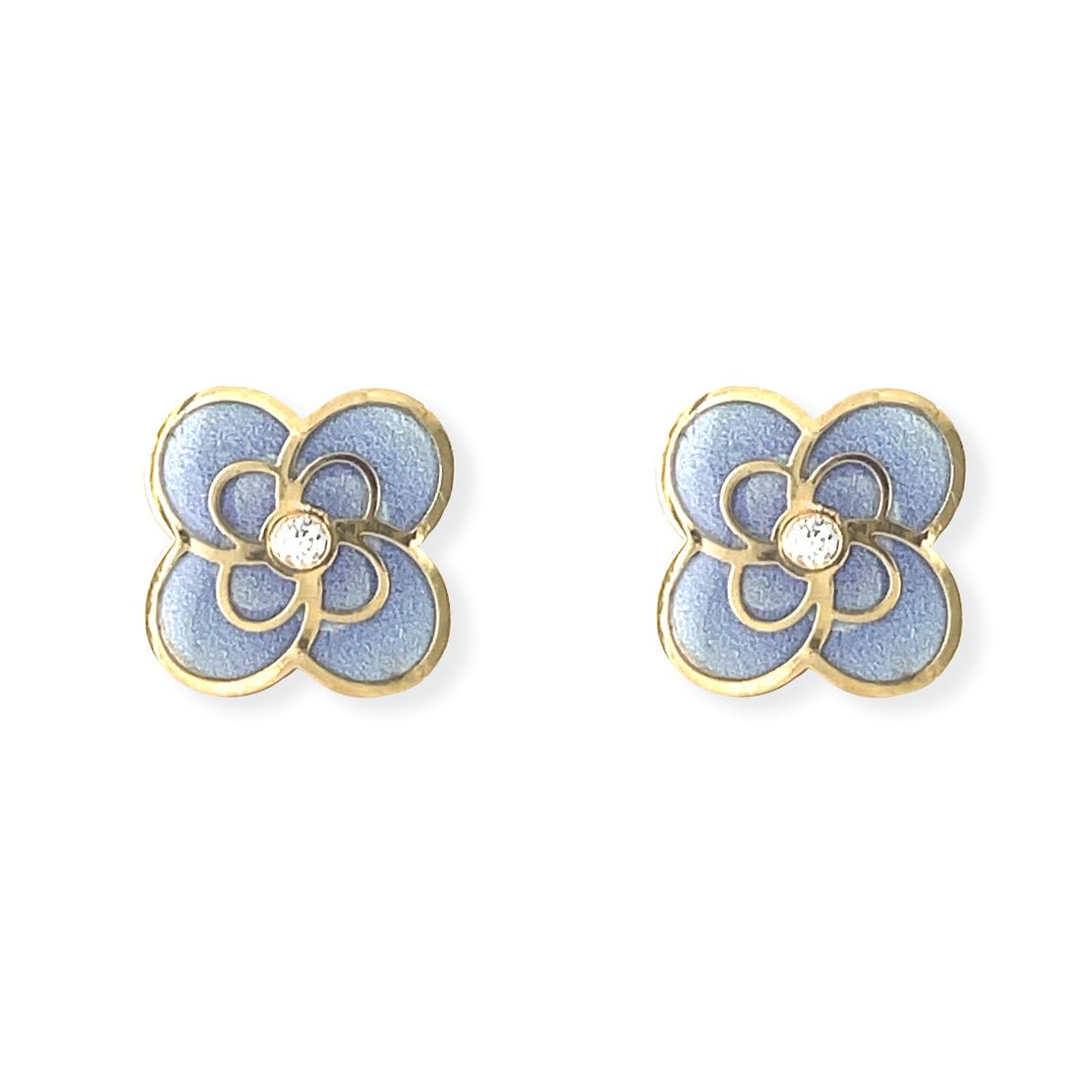 Flower shape Gold an Dimond Earrings - Baby FitaihiFlower shape Gold an Dimond Earrings