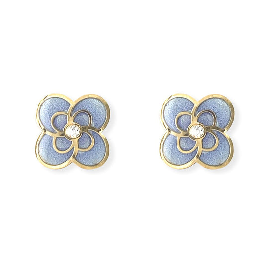 Flower shape Gold an Dimond Earrings - Baby FitaihiFlower shape Gold an Dimond Earrings