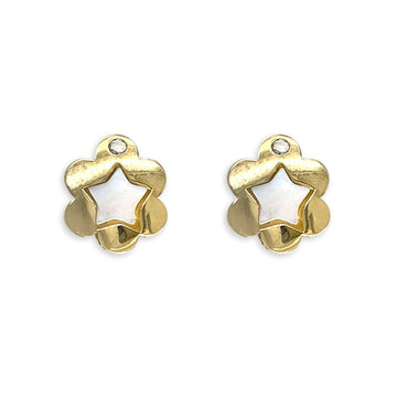 Flower shape Gold and Diamond Earring - Baby FitaihiFlower shape Gold and Diamond Earring