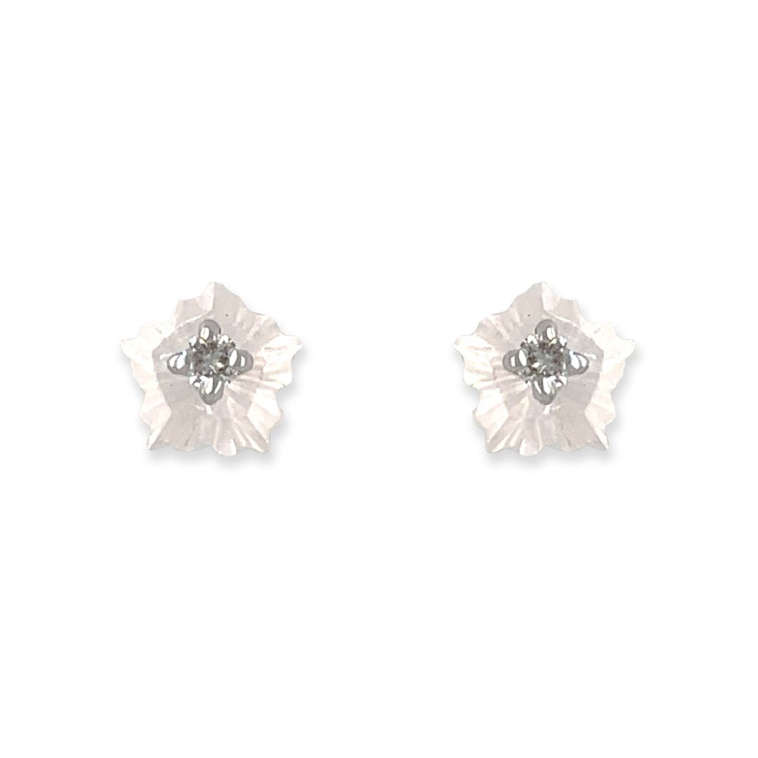 Flower shape Gold and Diamond Earring - Baby FitaihiFlower shape Gold and Diamond Earring